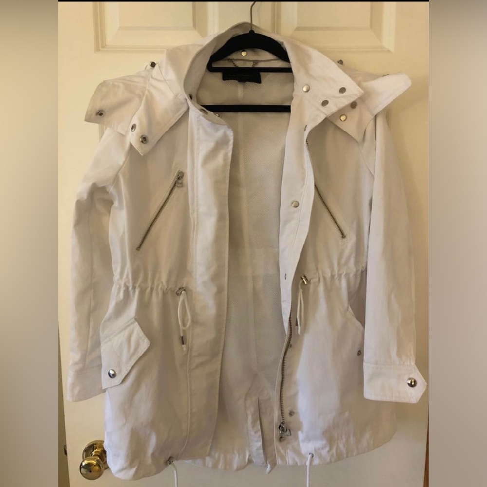 White Anorak Banana Republic Rain Jacket XS / White Rain Coat